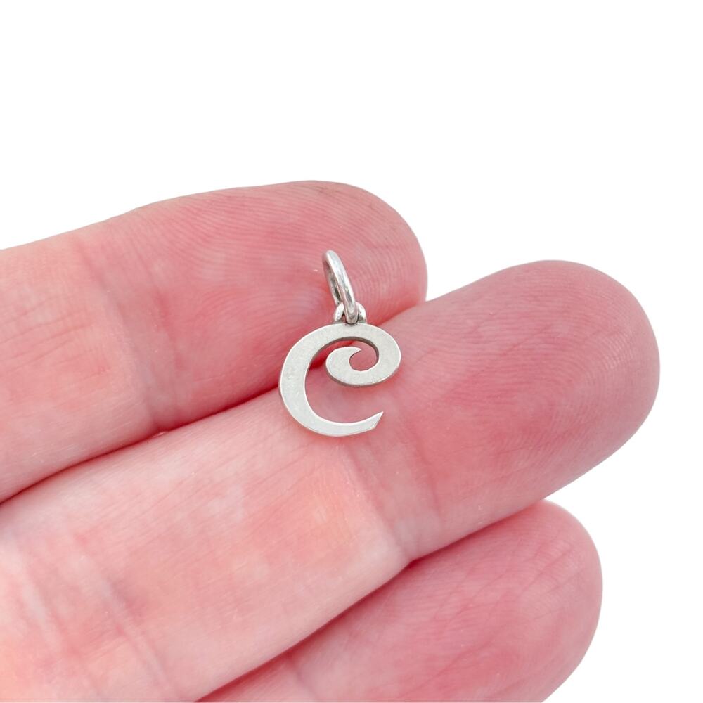 Retired James Avery Sterling Silver 925 Scroll Letter C Charm
